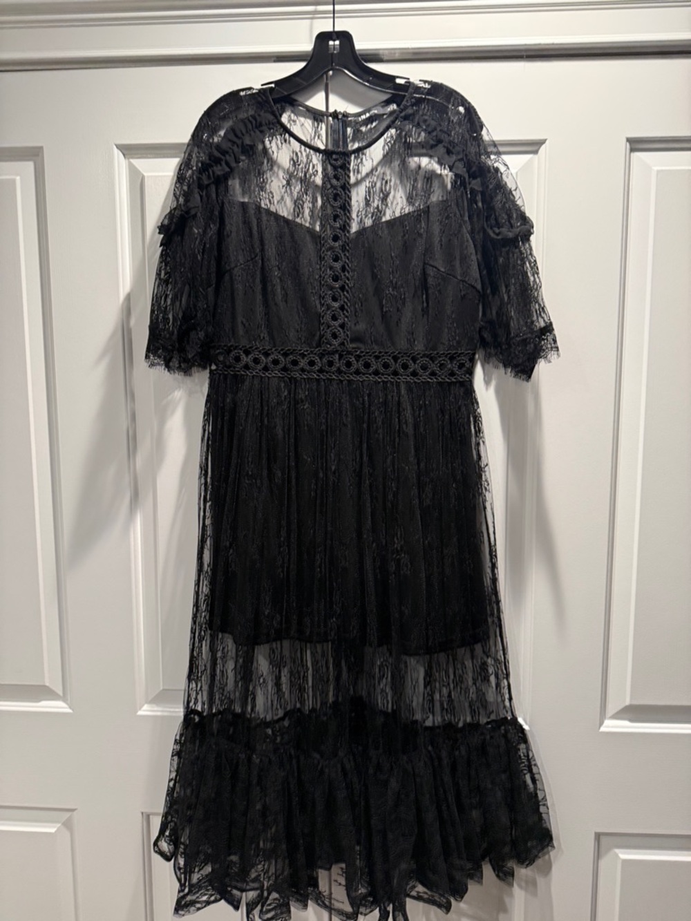 Ina Black Lace Midi Dress
